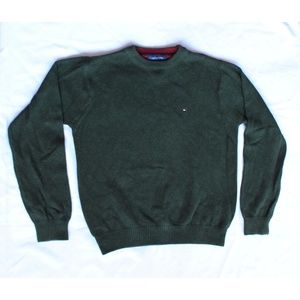Tommy Hilfiger Green Crewneck Knit Sweater, Size L